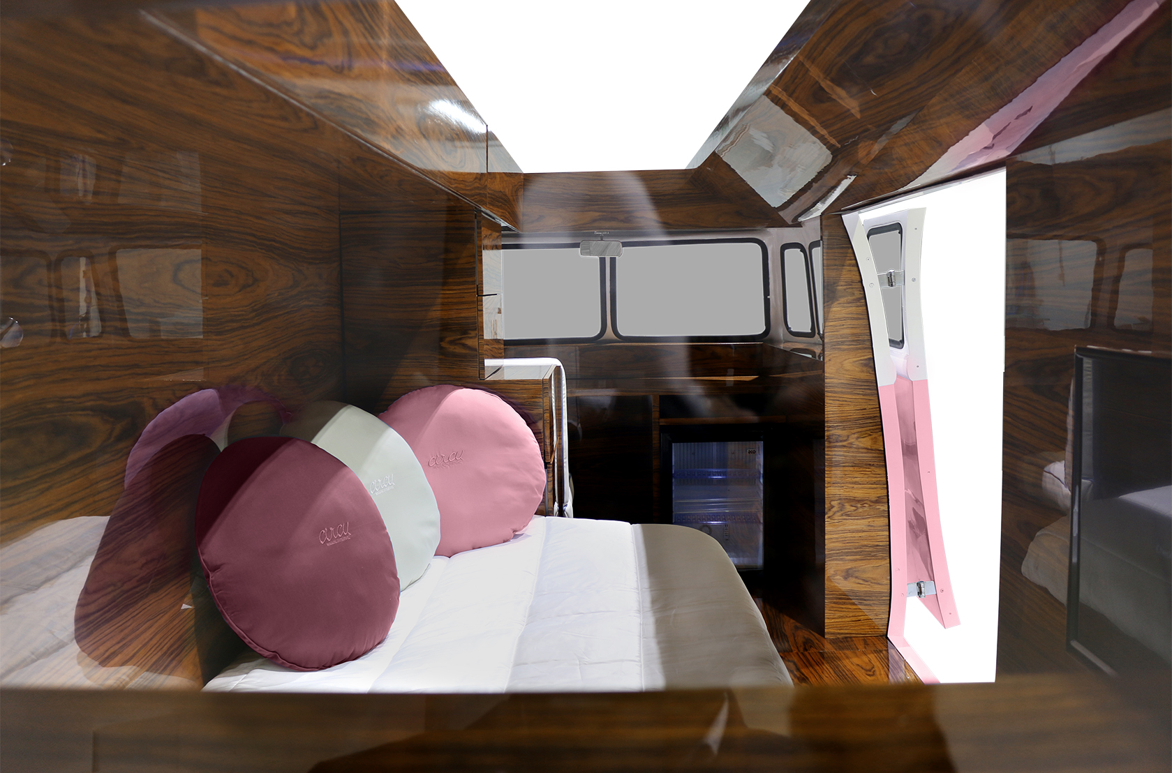 Ensemble de lit caravane Voyageur rose