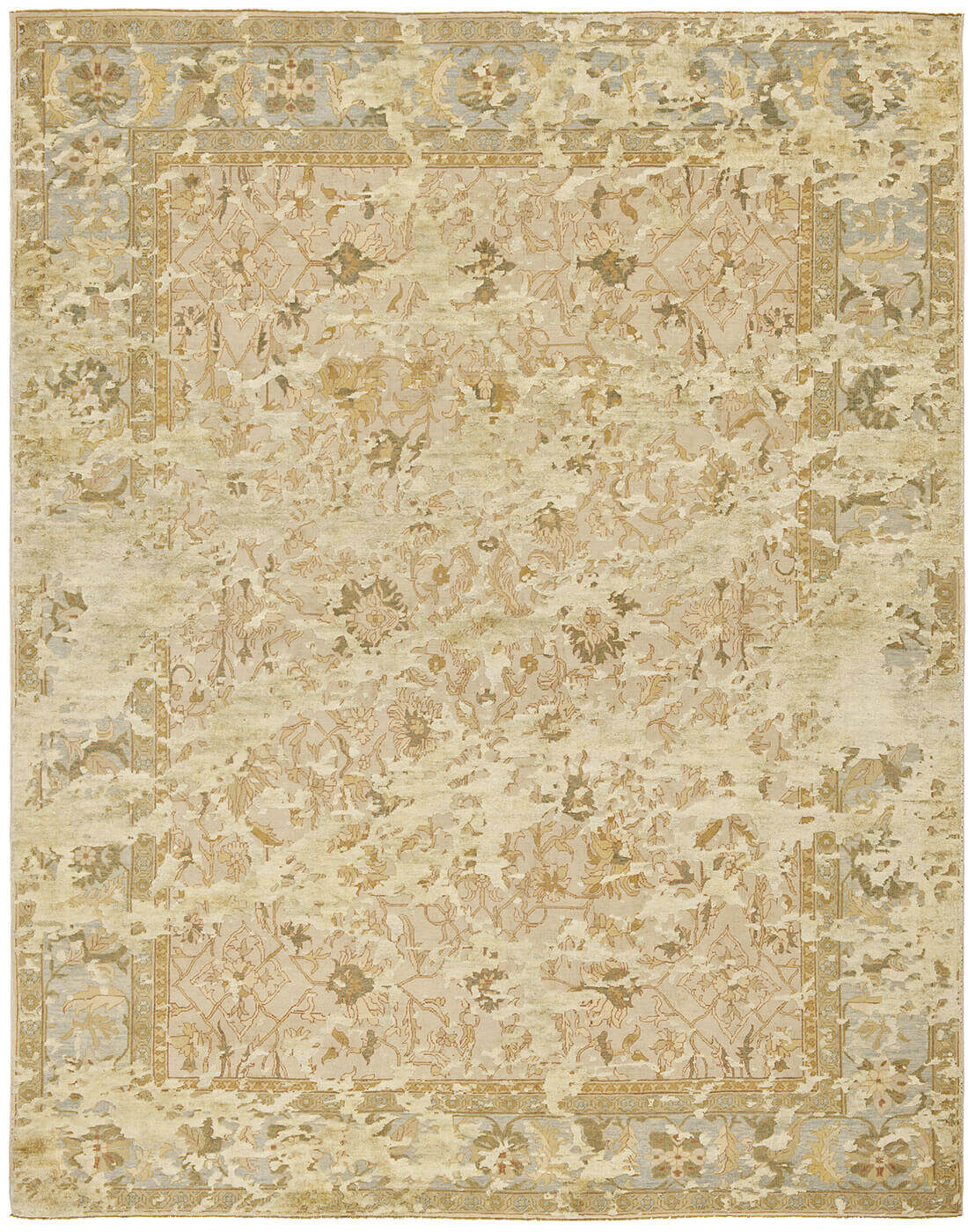 Tapis Ziegler Prince Double Sky beige gris argenté en soie | Taille: 250 × 300 cm