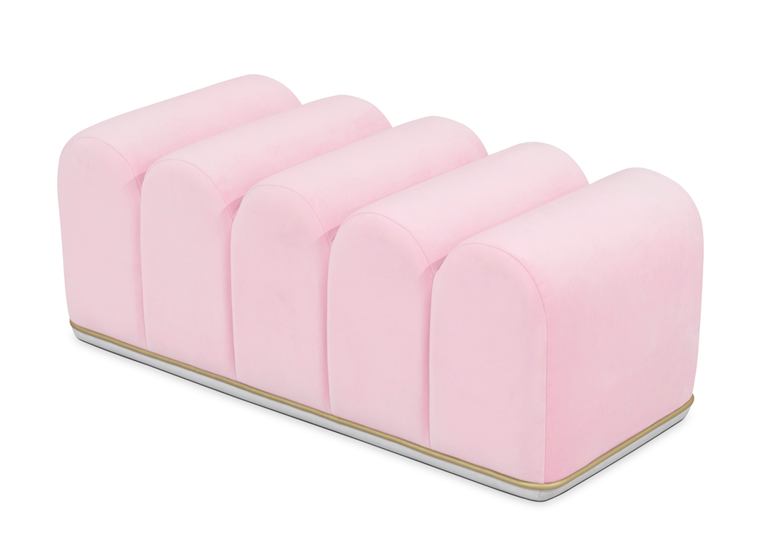 Zoete wervel roze bankje
