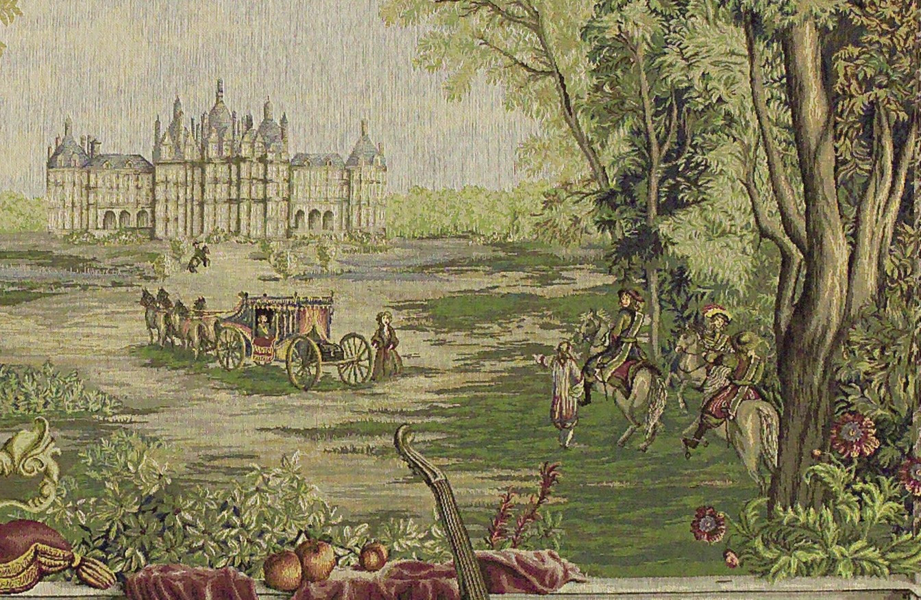 Groen bij het kasteel groot wandtapijt