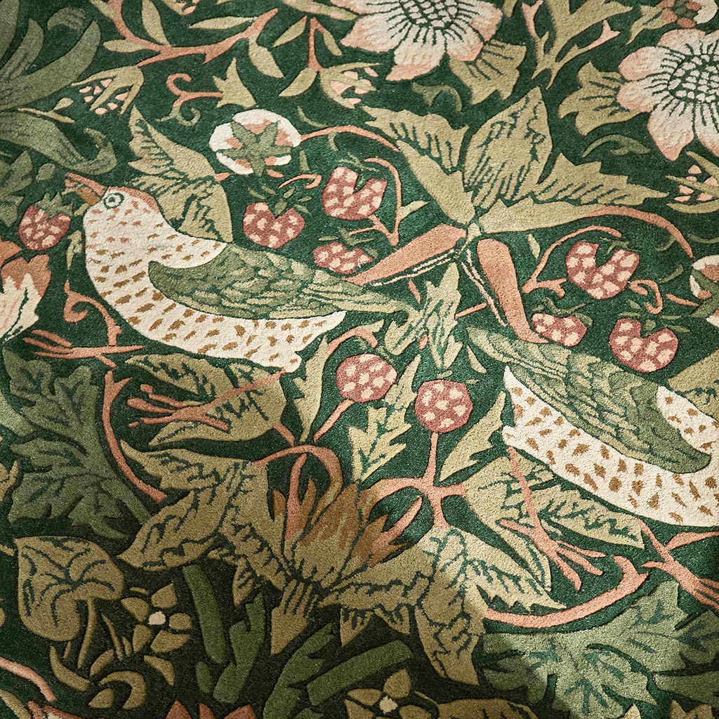 Strawberry Thief Forest handgemaakt vloerkleed | Maat: 250 × 350 cm