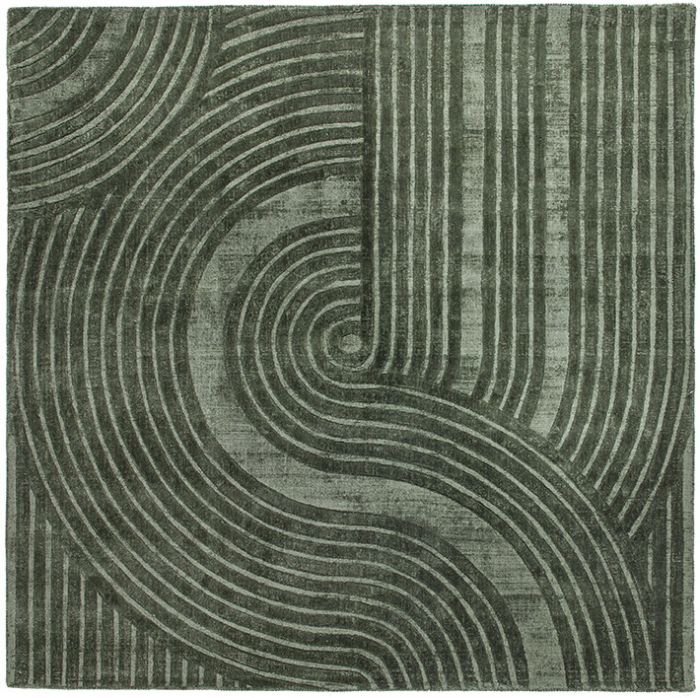 Modern designer groen vloerkleed