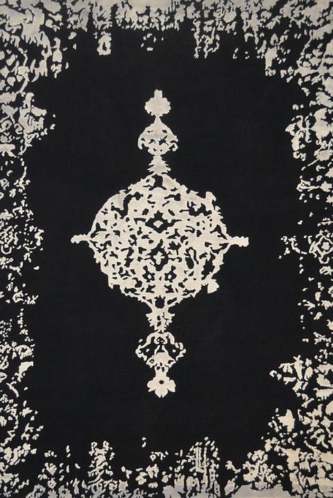 Tapis indien en soie de bambou noué à la main