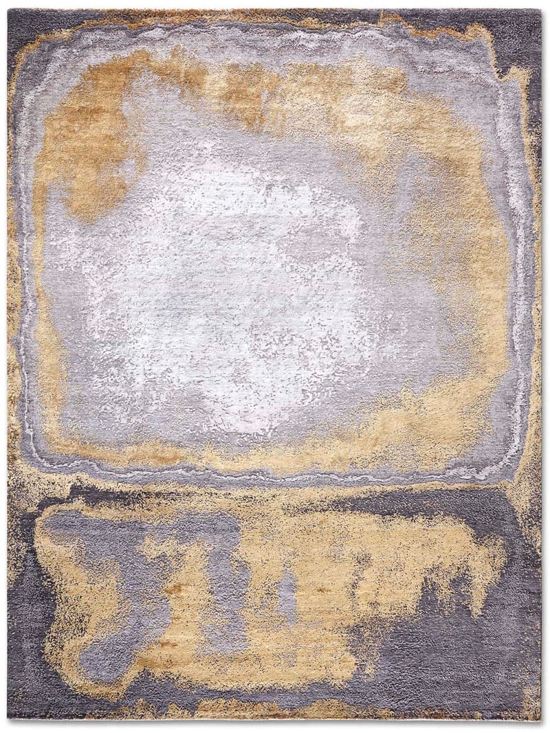 Tapis tissé main or sur gris | Taille: 274 × 365 cm