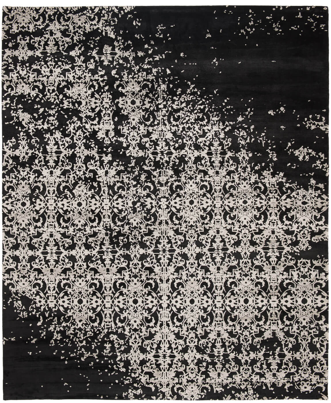 Milano Raved zwart-wit tapijt | Maat: 400 × 500 cm