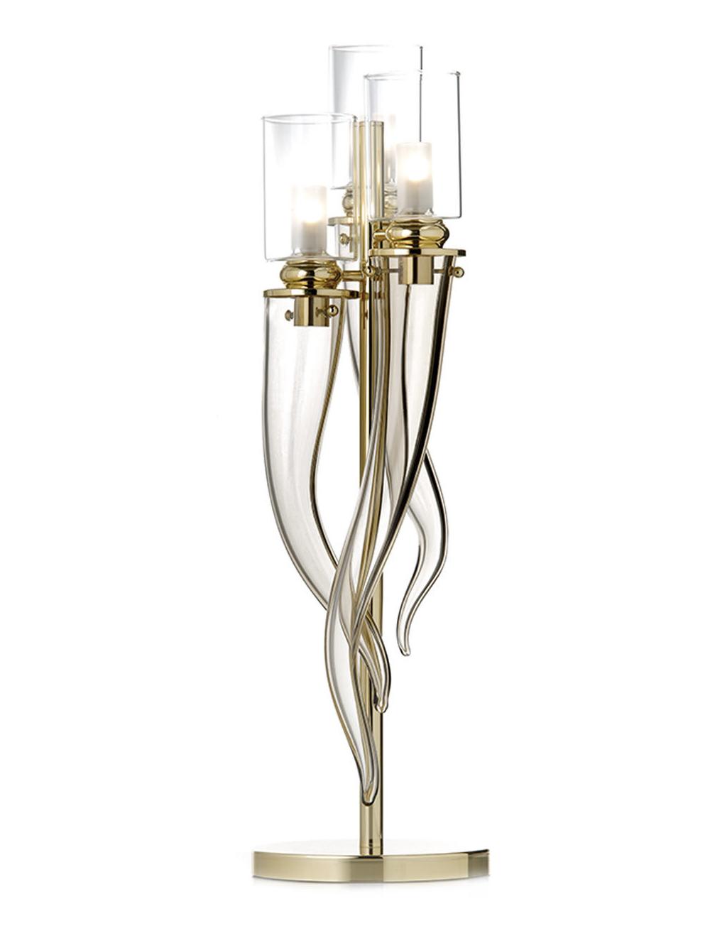 Lampe de table en verre de Murano miel