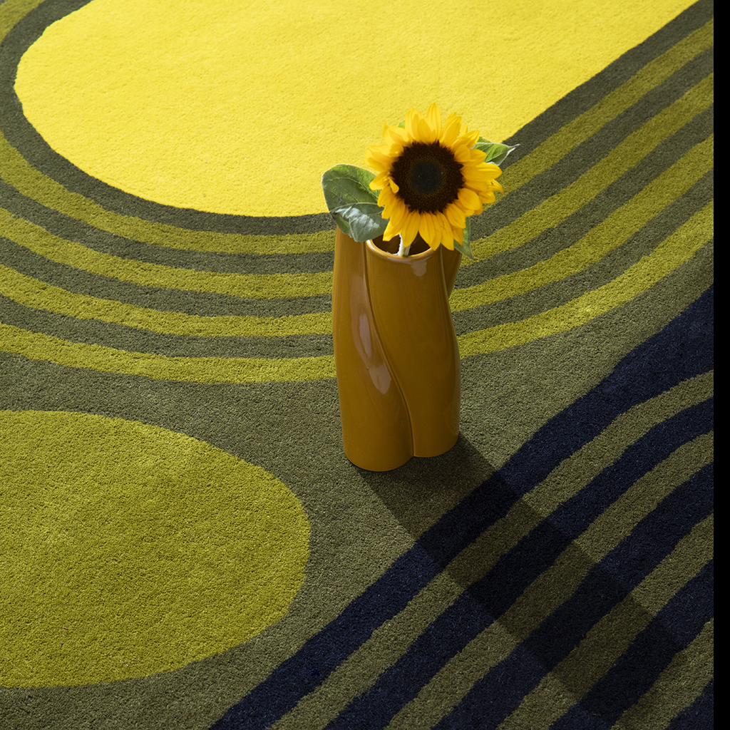 Striped Tulip zeegras designer wollen tapijt | Maat: 120 × 180 cm