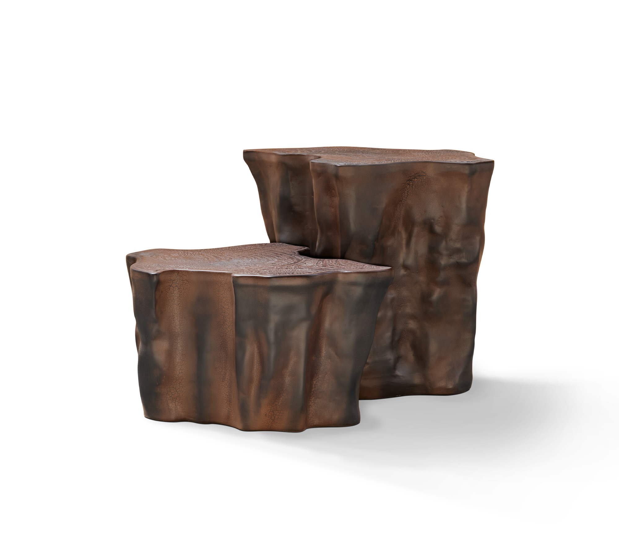 Table d’appoint Horizon en céramique brun foncé