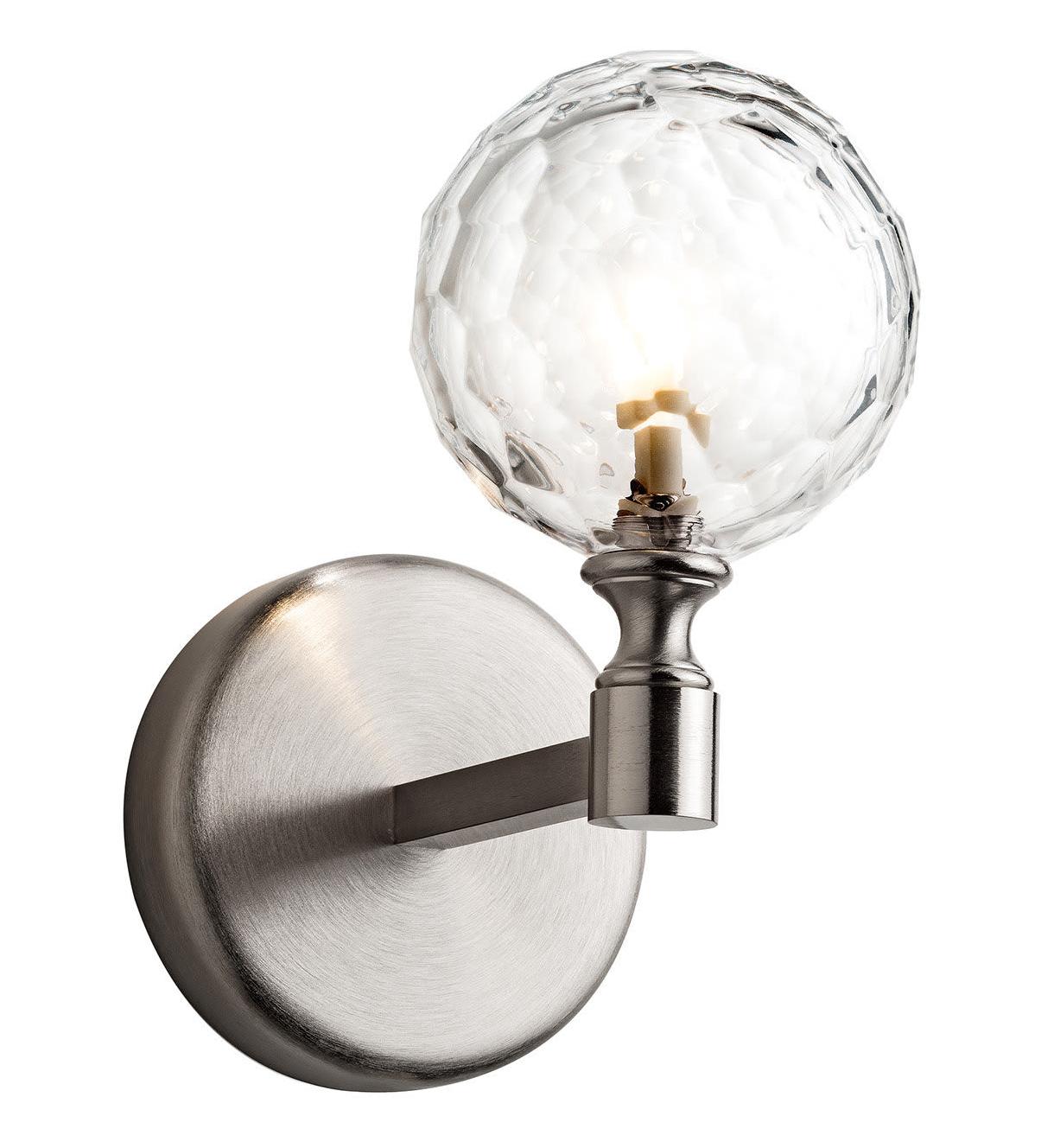 Applique murale Florentine en cristal nickel brossé