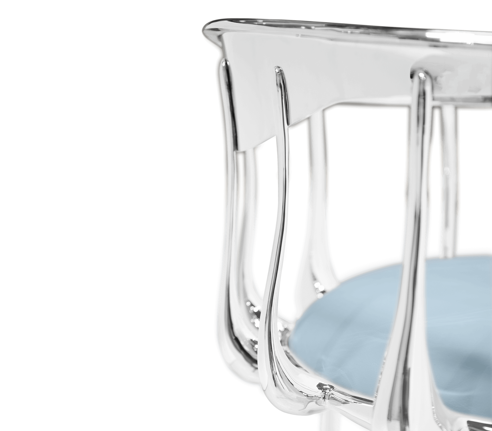 Chaise de luxe argentée