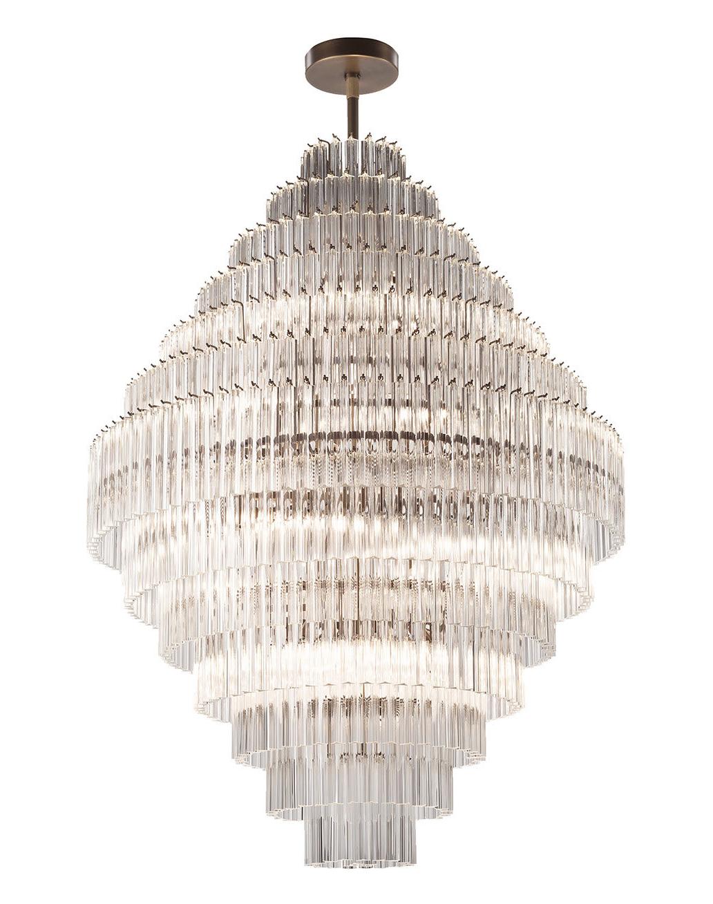 Lustre Brunito en laiton Murano Triedro