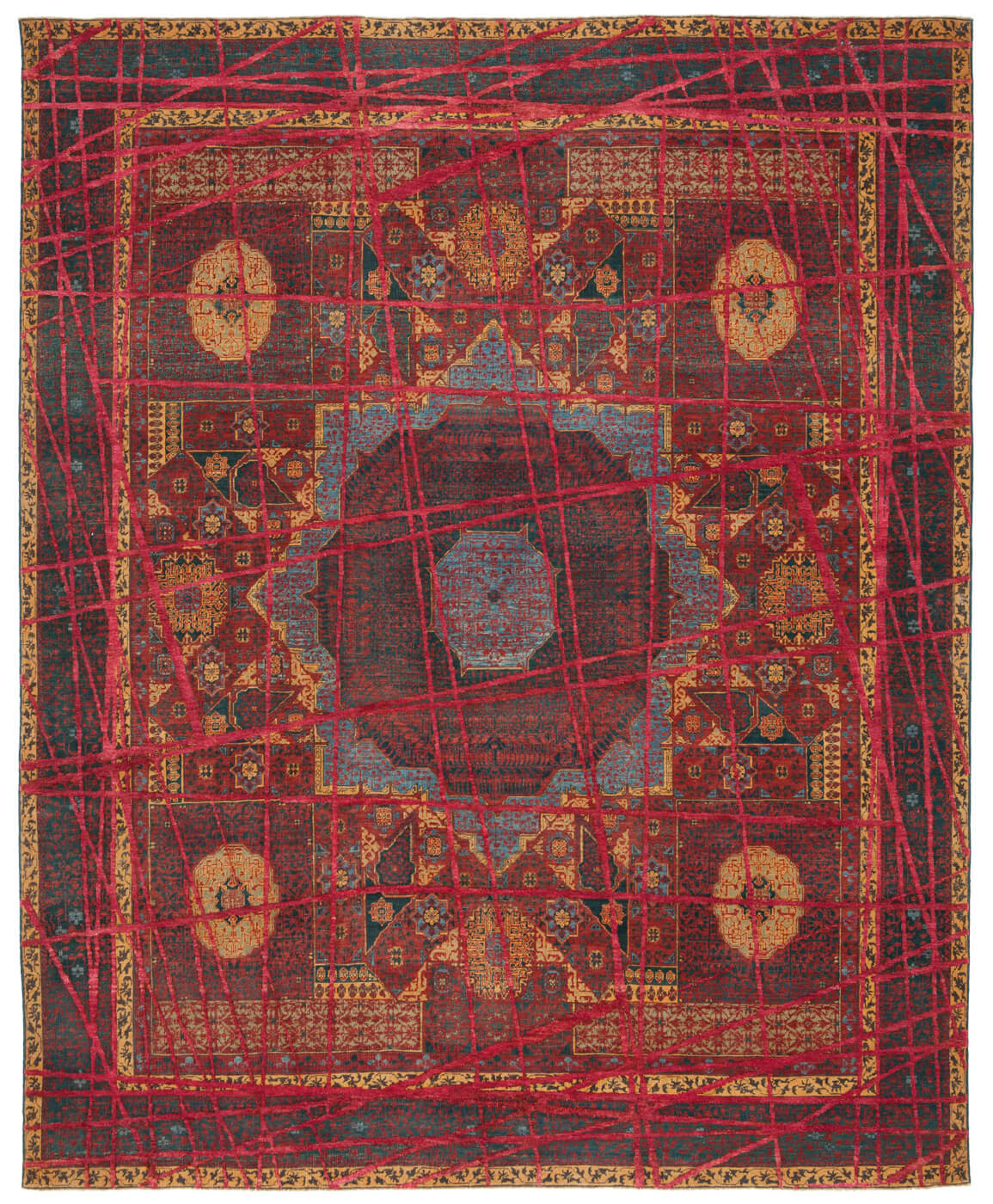 Mamluk Columbus Wrapped rood vloerkleed