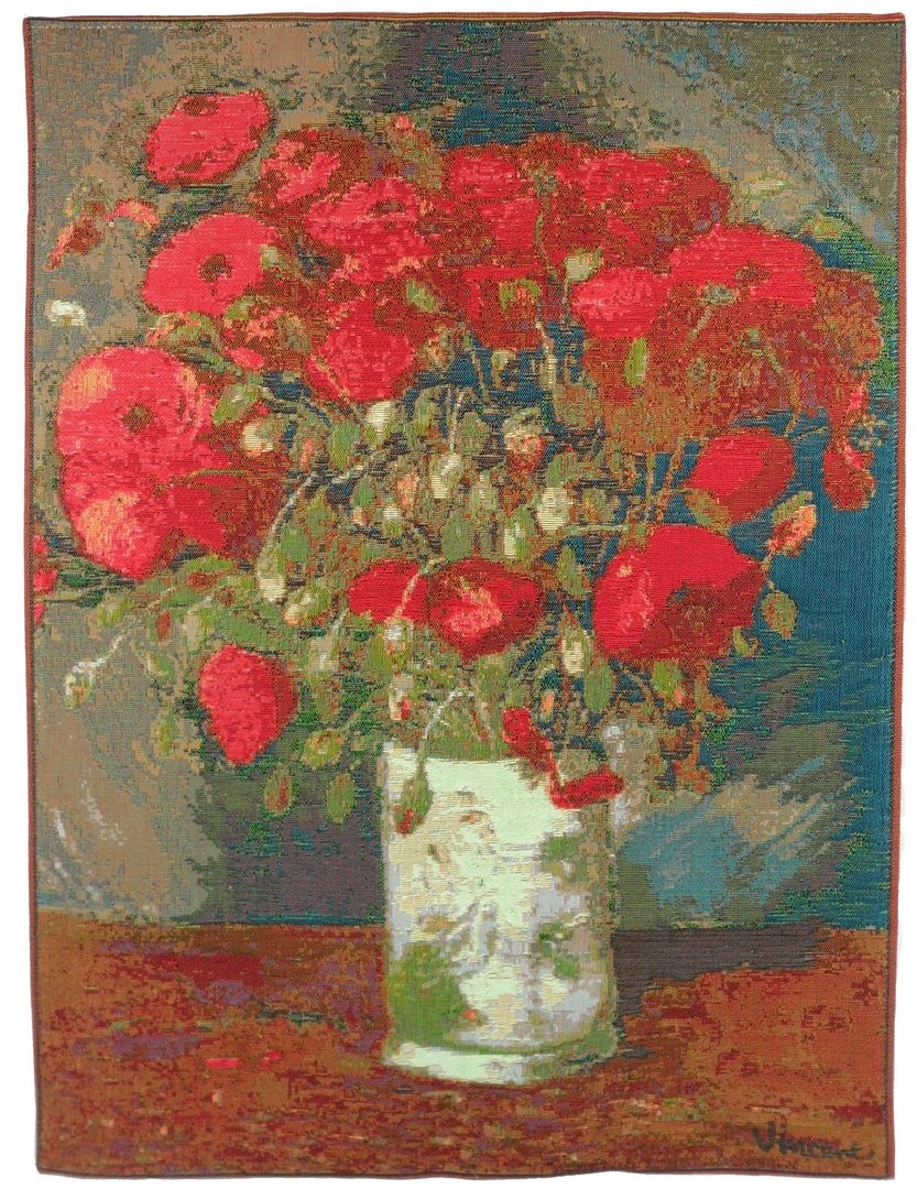 Vaas met klaprozen van Van Gogh wandtapijt