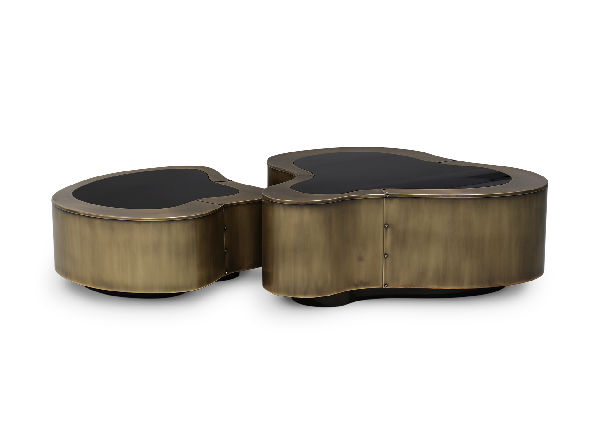 Ensemble de tables basses Crest patinées de luxe