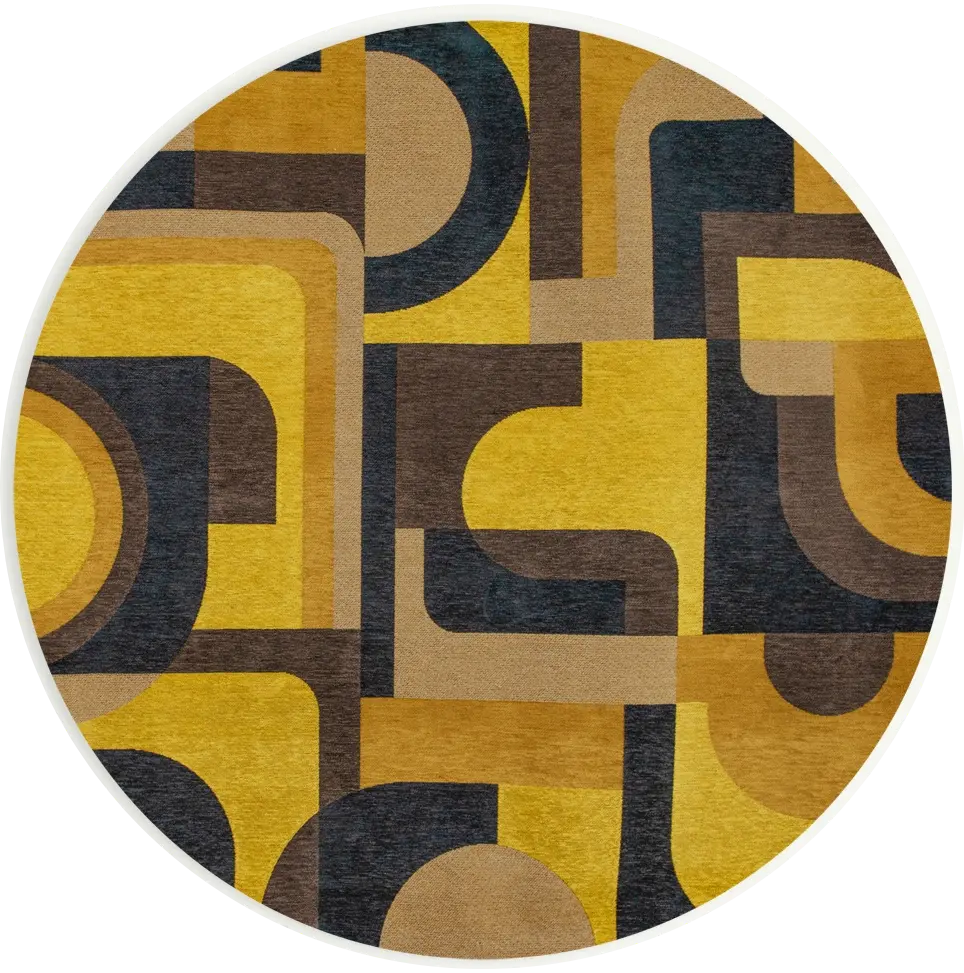 Liberty Gold rond tapijt | Maat: Ø 140 cm