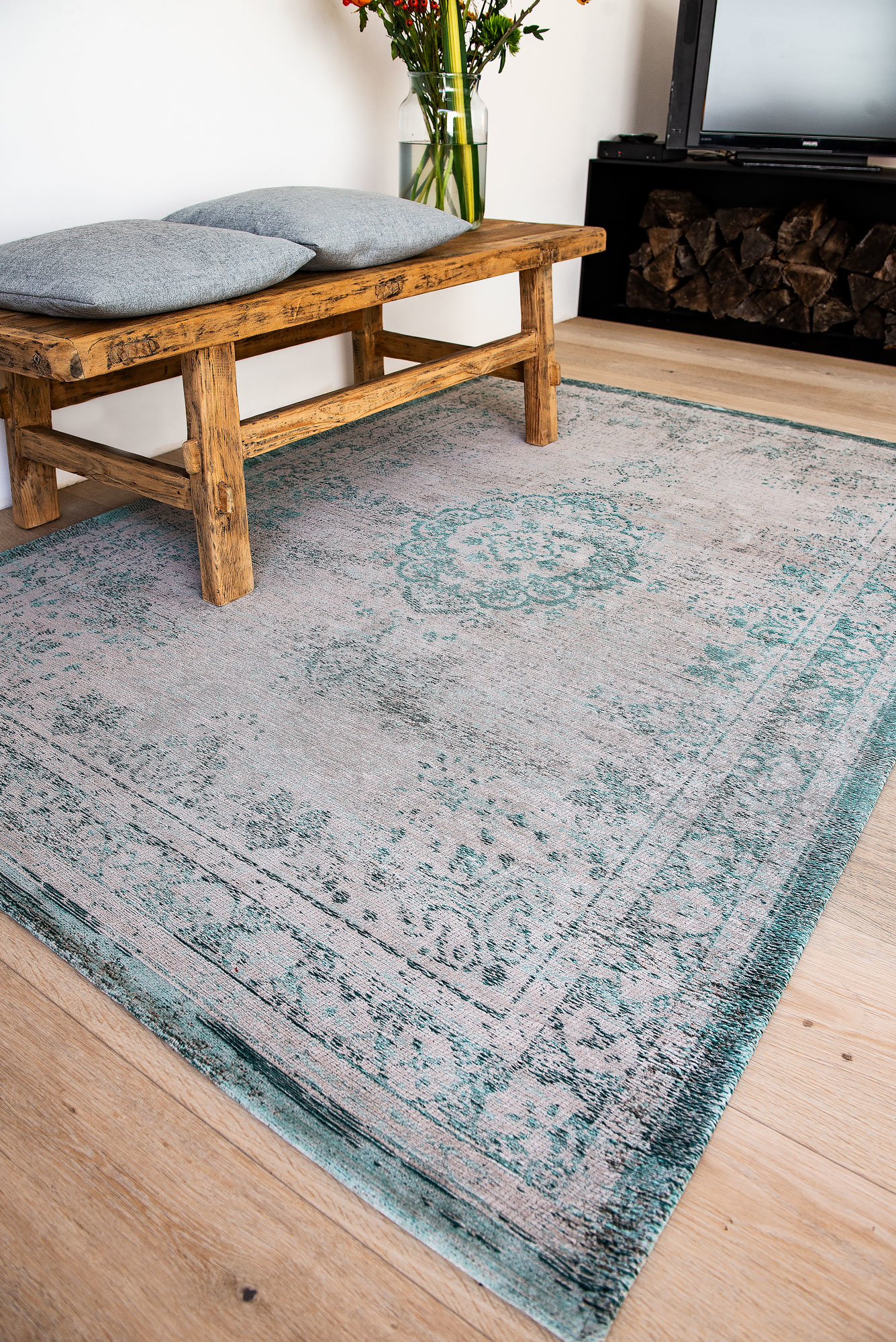 Vintage Style Blue Night tapijt | Maat: 80 × 150 cm