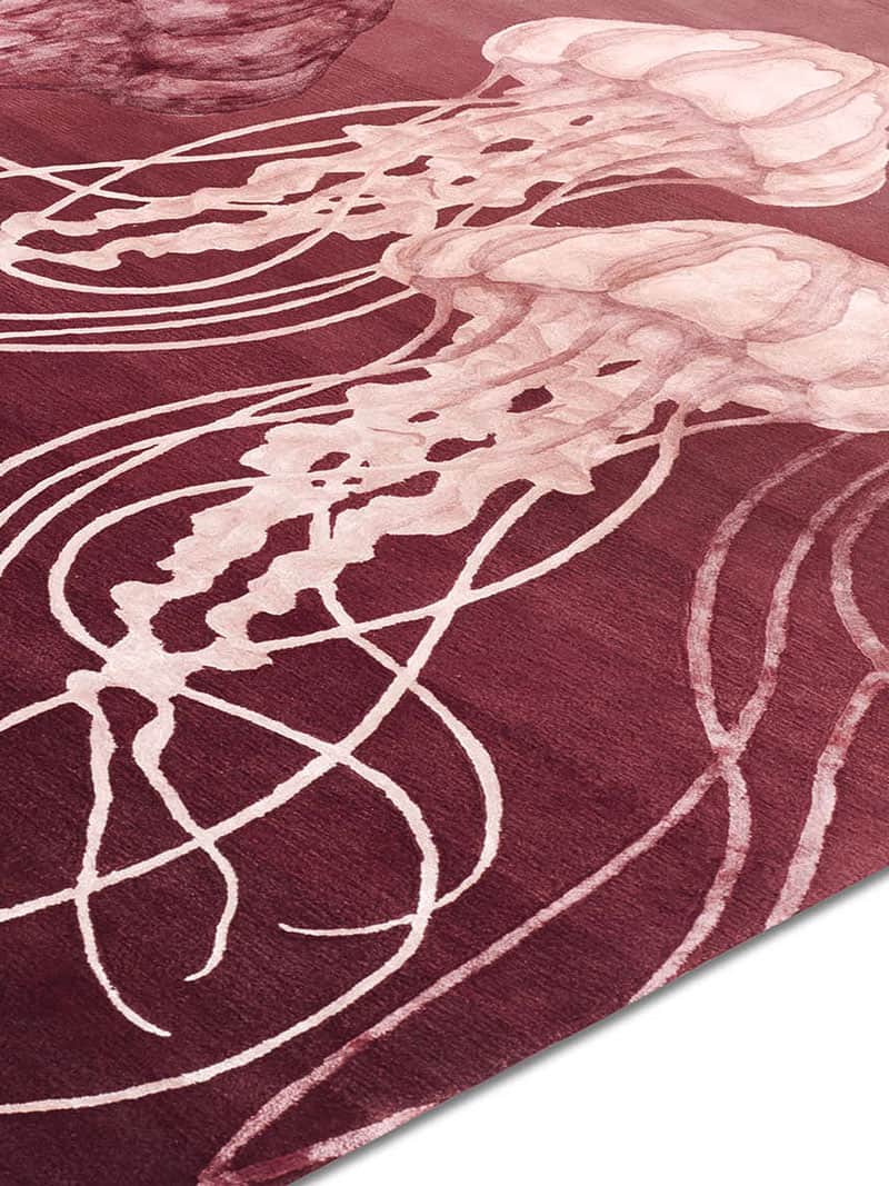 Jellyfish handgeknoopt vloerkleed