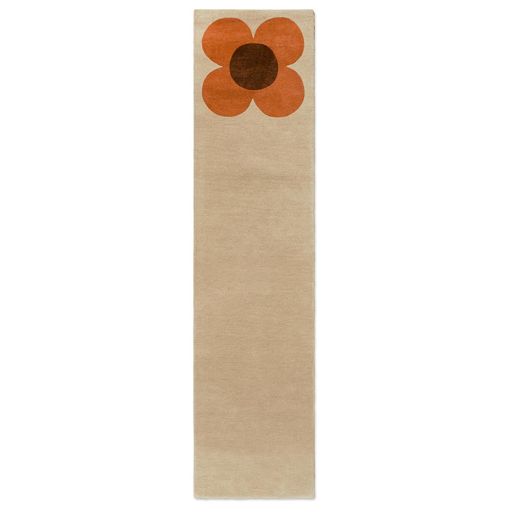 Tapis Flower Placement citrouille écru premium