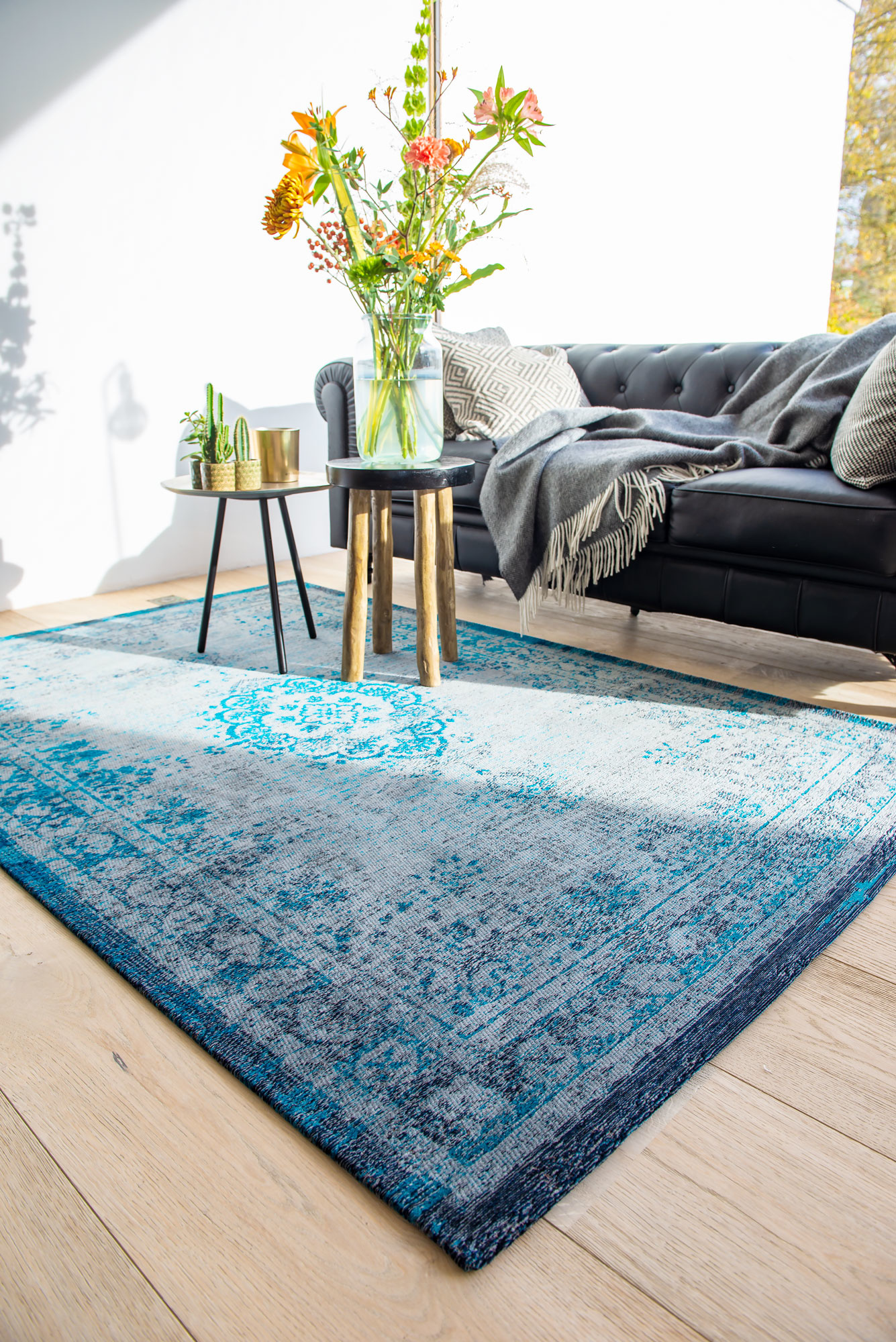 Vintage Style jade oester tapijt | Maat: 200 × 280 cm