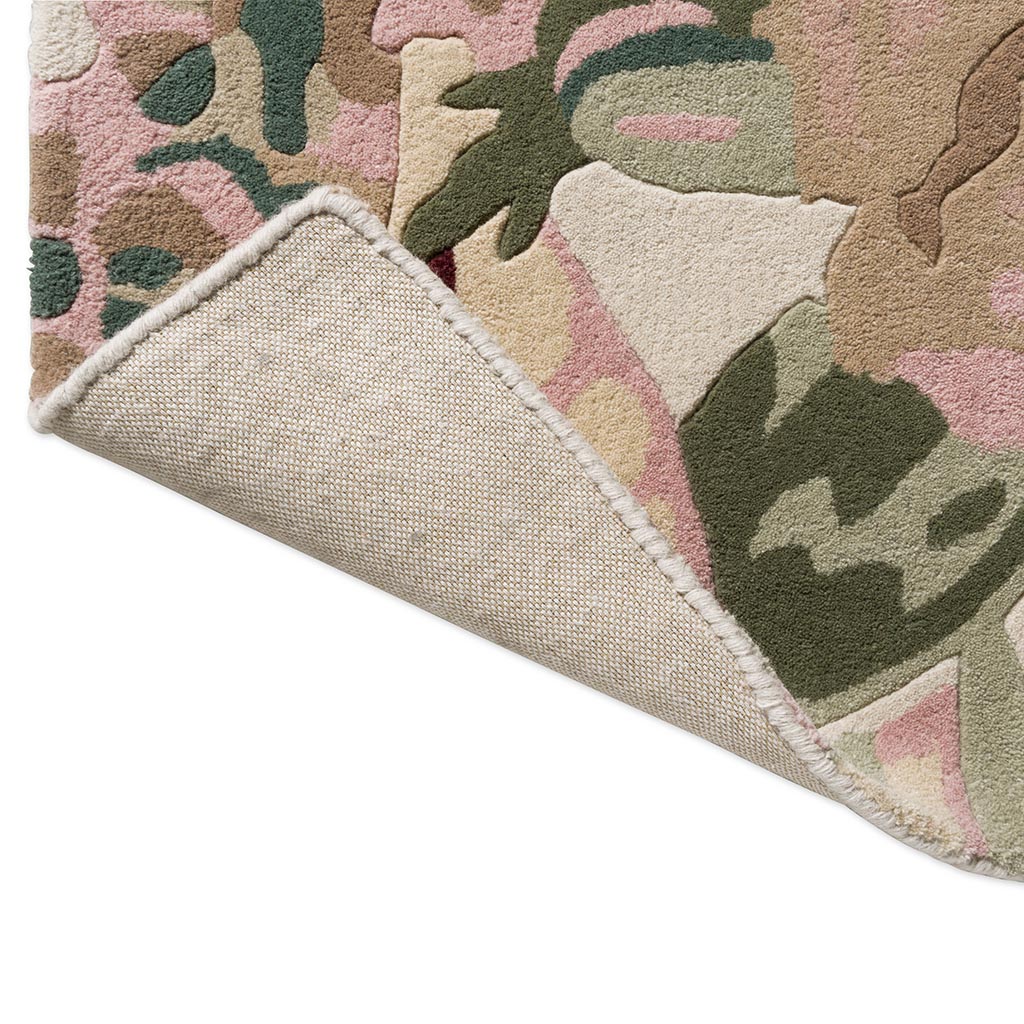 Rose & Peony rood designer vloerkleed