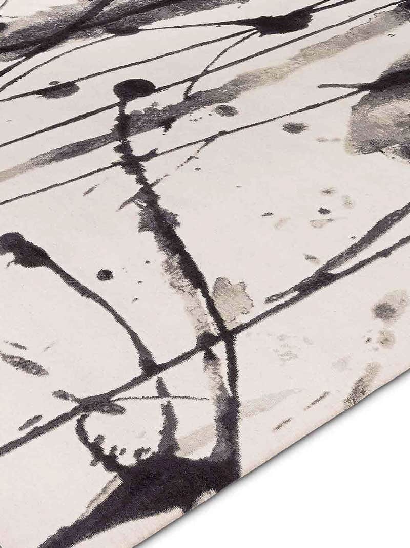 Black & White luxe handgeknoopt tapijt | Maat: 170 × 240 cm
