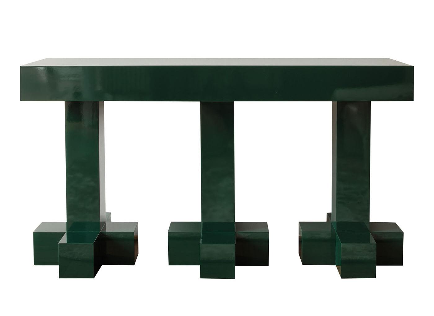 Glanzend groene console