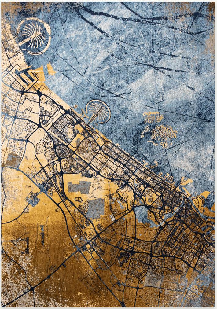 Gold Sea rond tapijt | Maat: 100 × 140 cm