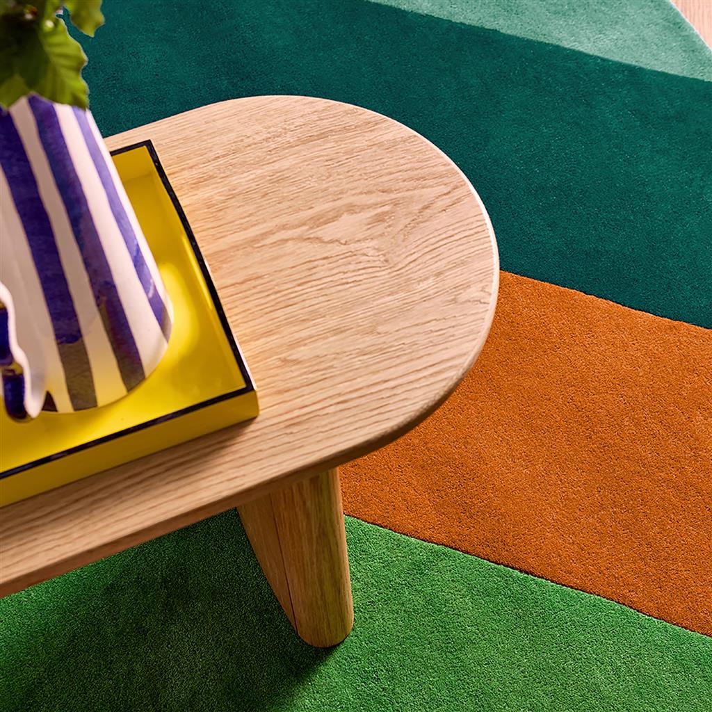 Sherbet Stripe smaragd/amber tapijt | Maat: 250 × 350 cm