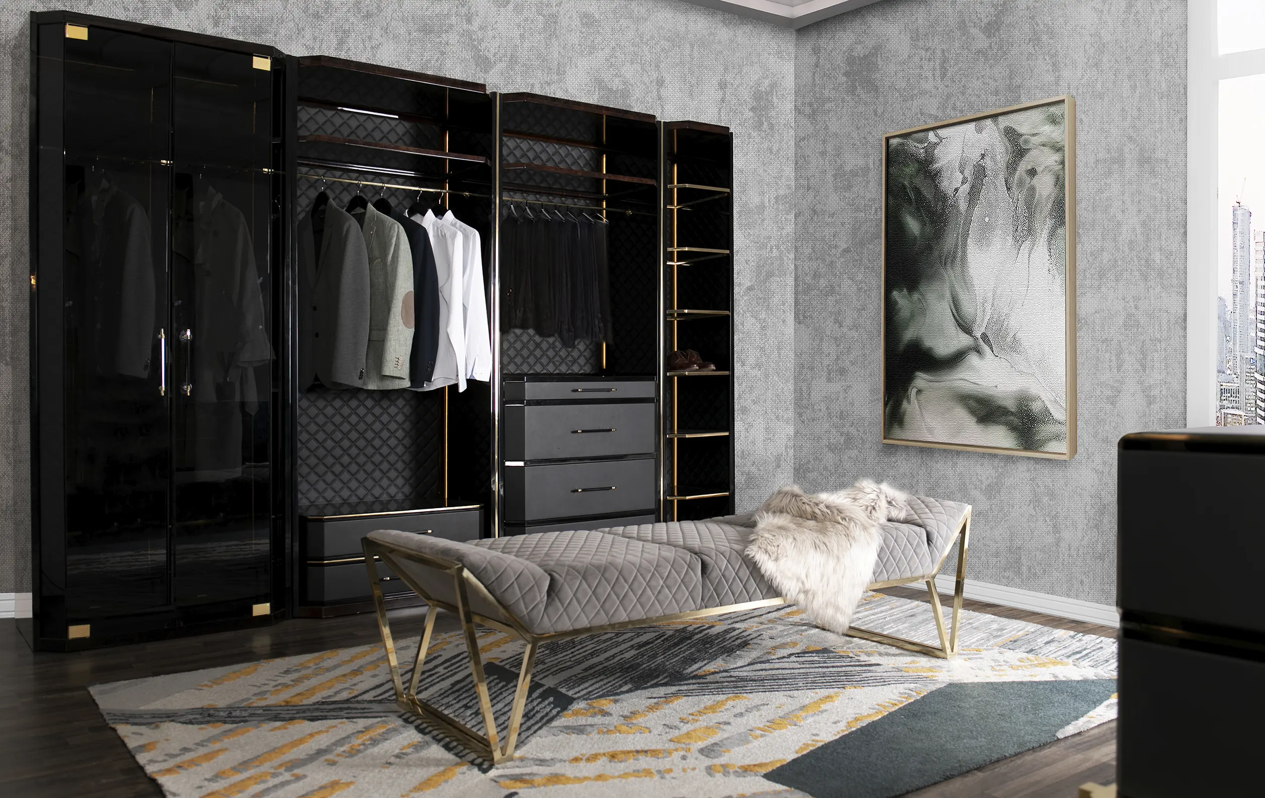 Armoire-penderie Cadence grise - 4