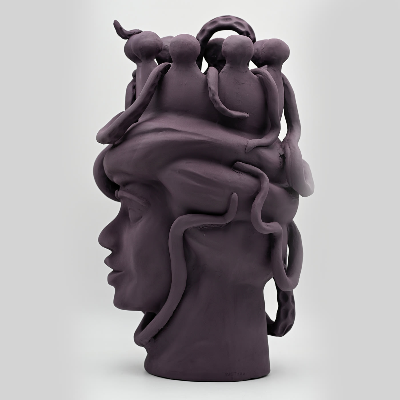 Sculpture artisanale brune Moorkop