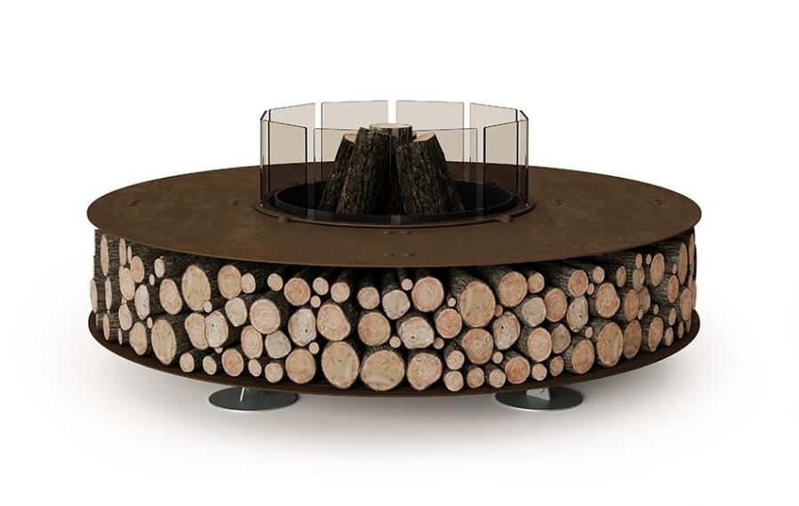 Zero staal vuurplaats | Afwerking: Zwart | Afmetingen: Ø 300 cm