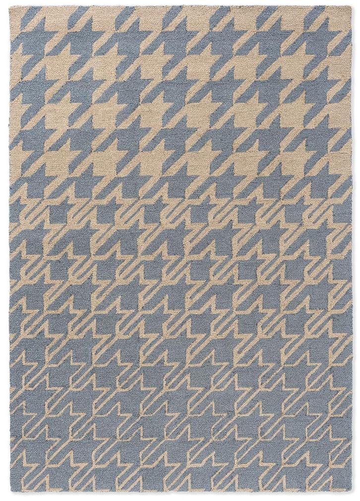 Tapis d’extérieur Houndstooth bleu délavé | Taille: 200 × 280 cm