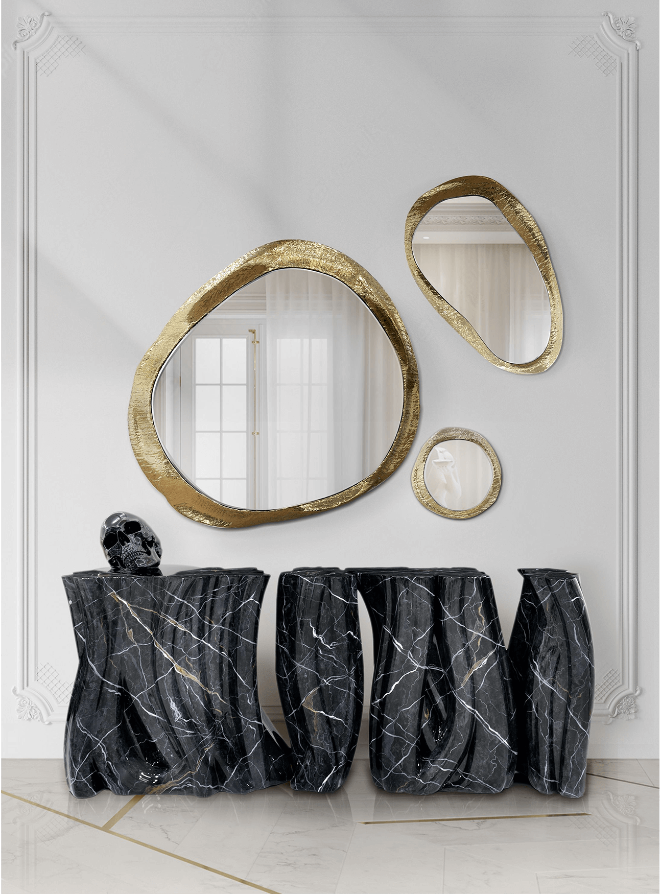 Buffet Monochrome marbre composite premium