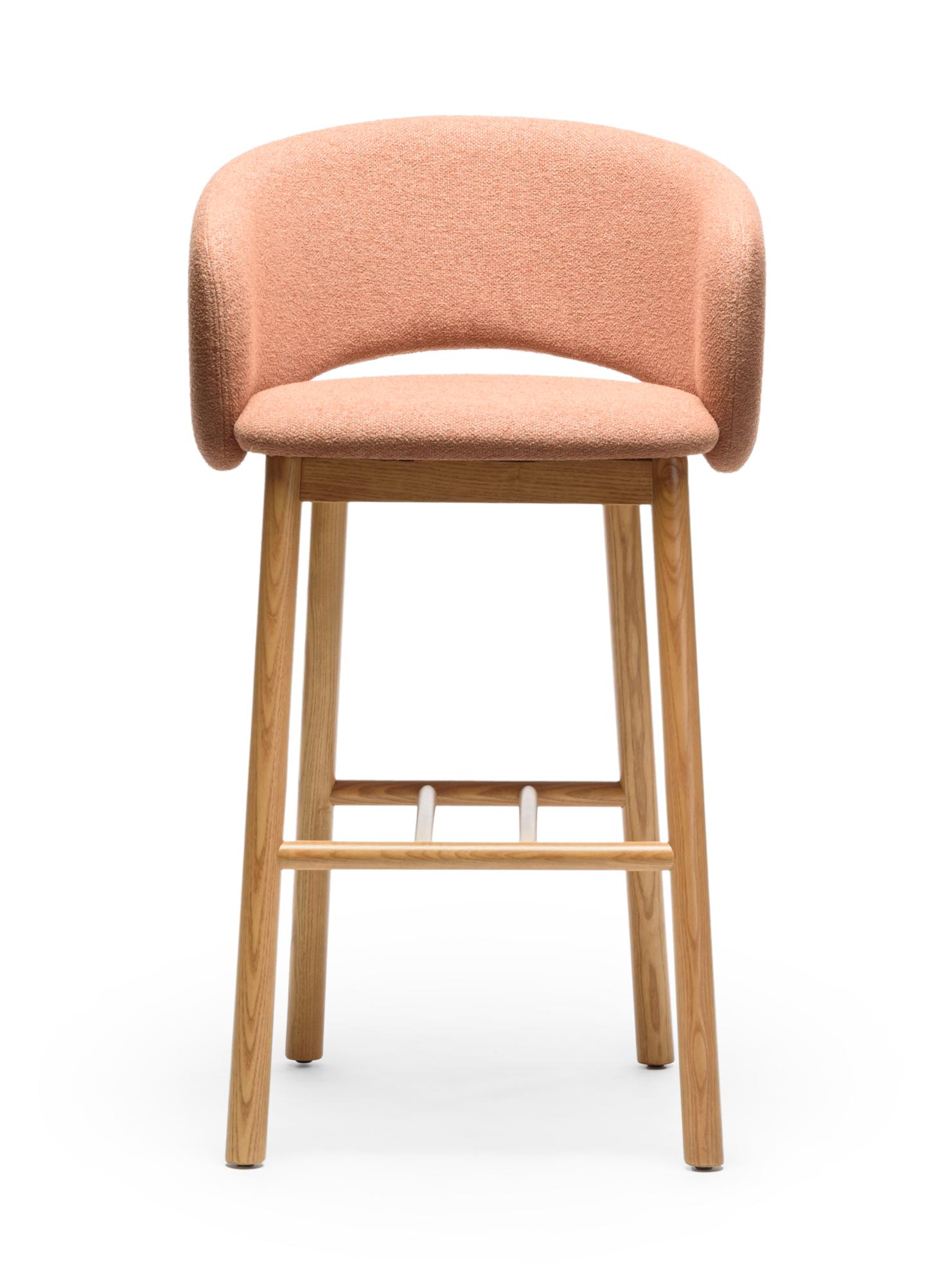 Tabouret de bar Bel SG-75 en frêne terracotta