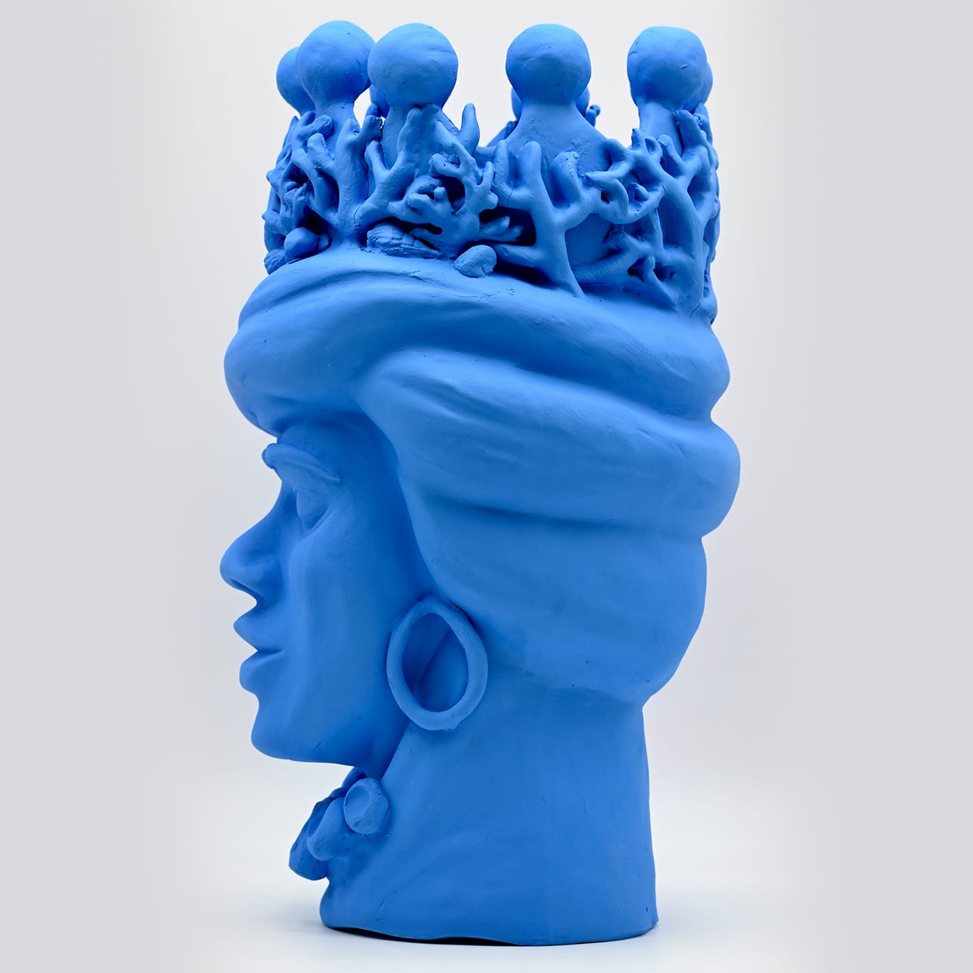 Sculpture artisanale bleu clair Moorkop