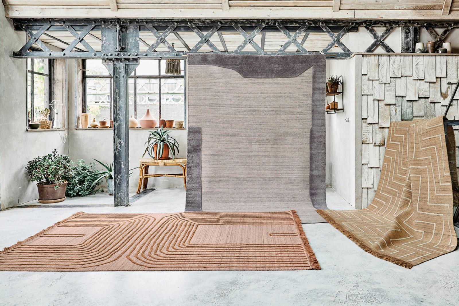 Tapis tissé plat Flow 1 Misty Rose | Taille: 200 × 300 cm