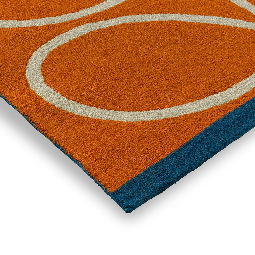 Linear Stem oranje outdoor vloerkleed | Maat: 250 × 350 cm