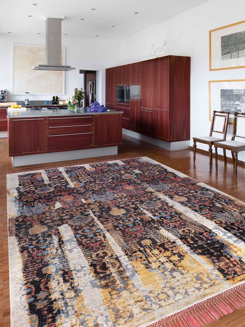 Tapis noué à la main Block