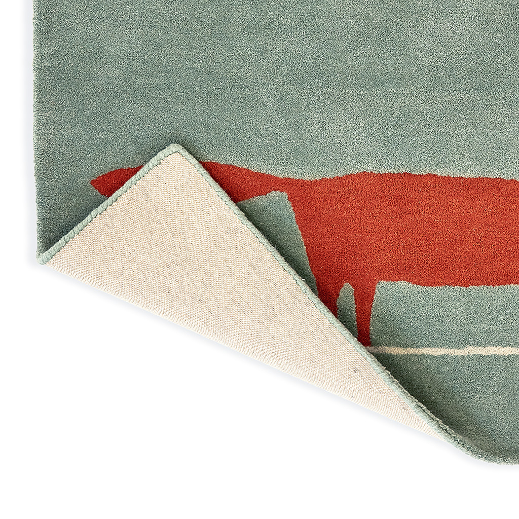 Tapis Mr. Fox menthe/coquelicot | Taille: 140 × 200 cm