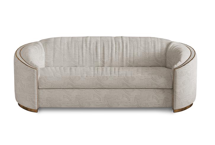 Canapé courbé beige Premium Comfort