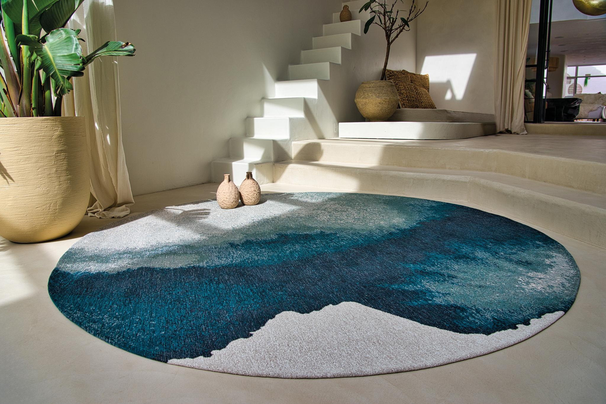 Palm Green rond vloerkleed