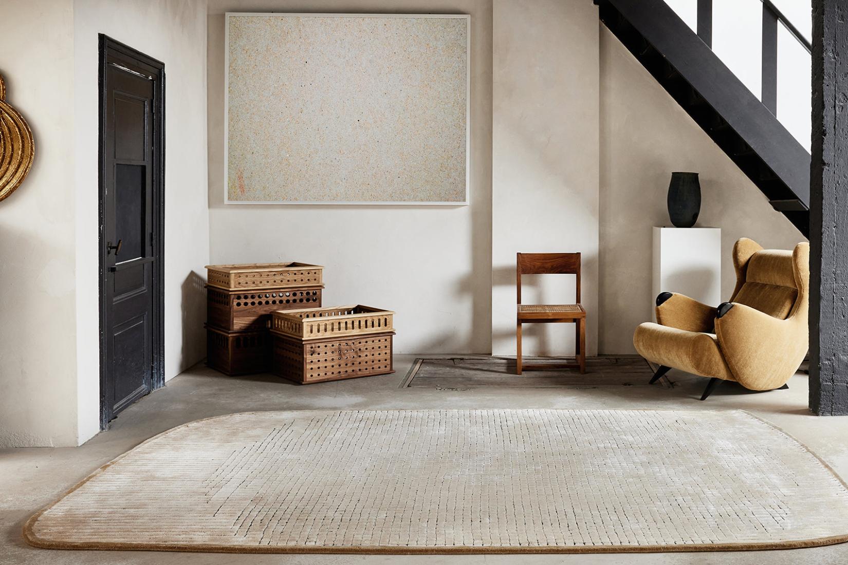 Tapis tufté main Geometry sable | Taille: 300 × 400 cm