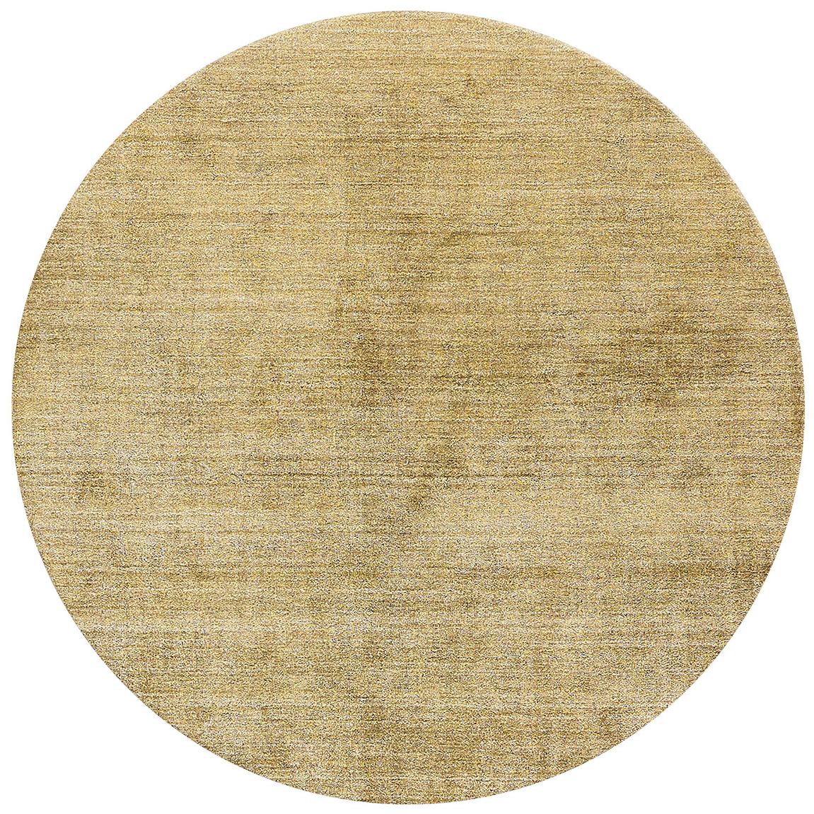 Rond goud bamboezijde vloerkleed