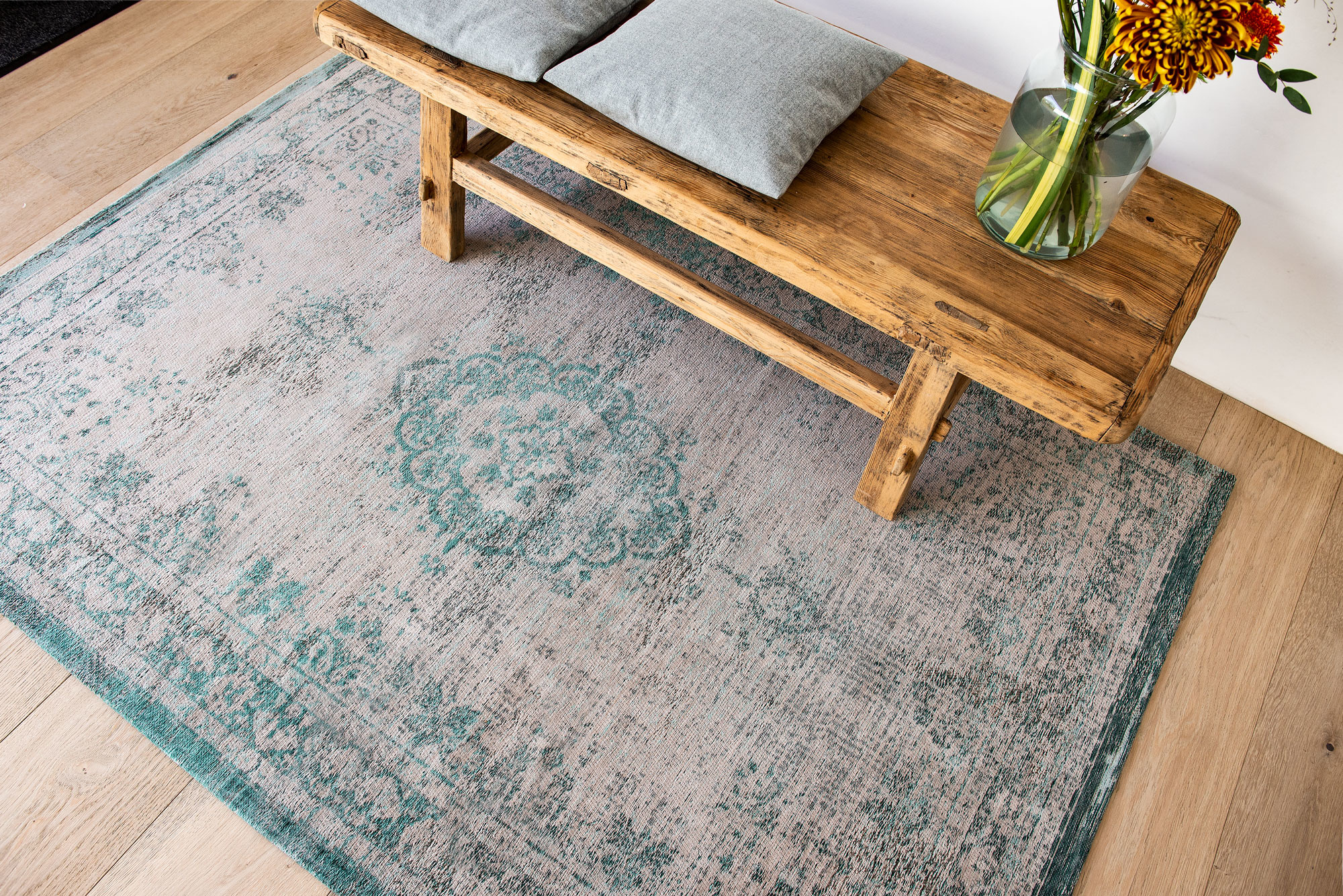 Vintage Style Blue Night tapijt | Maat: 80 × 150 cm