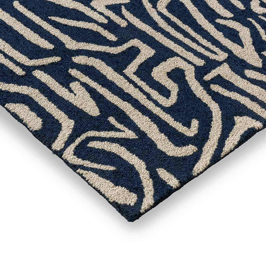 Melodic blauw outdoor tapijt | Maat: 250 × 350 cm
