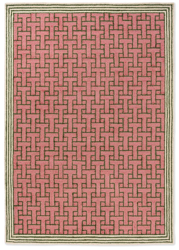 Monogram roze outdoor tapijt | Maat: 200 × 280 cm