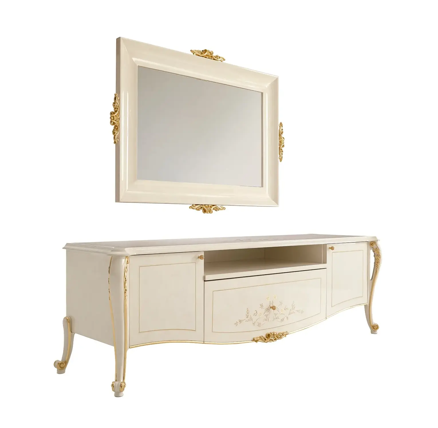 Meuble TV ivoire italien | Configuration: Zonder frame Meuble TV ivoire italien | Configuration: Zonder frame