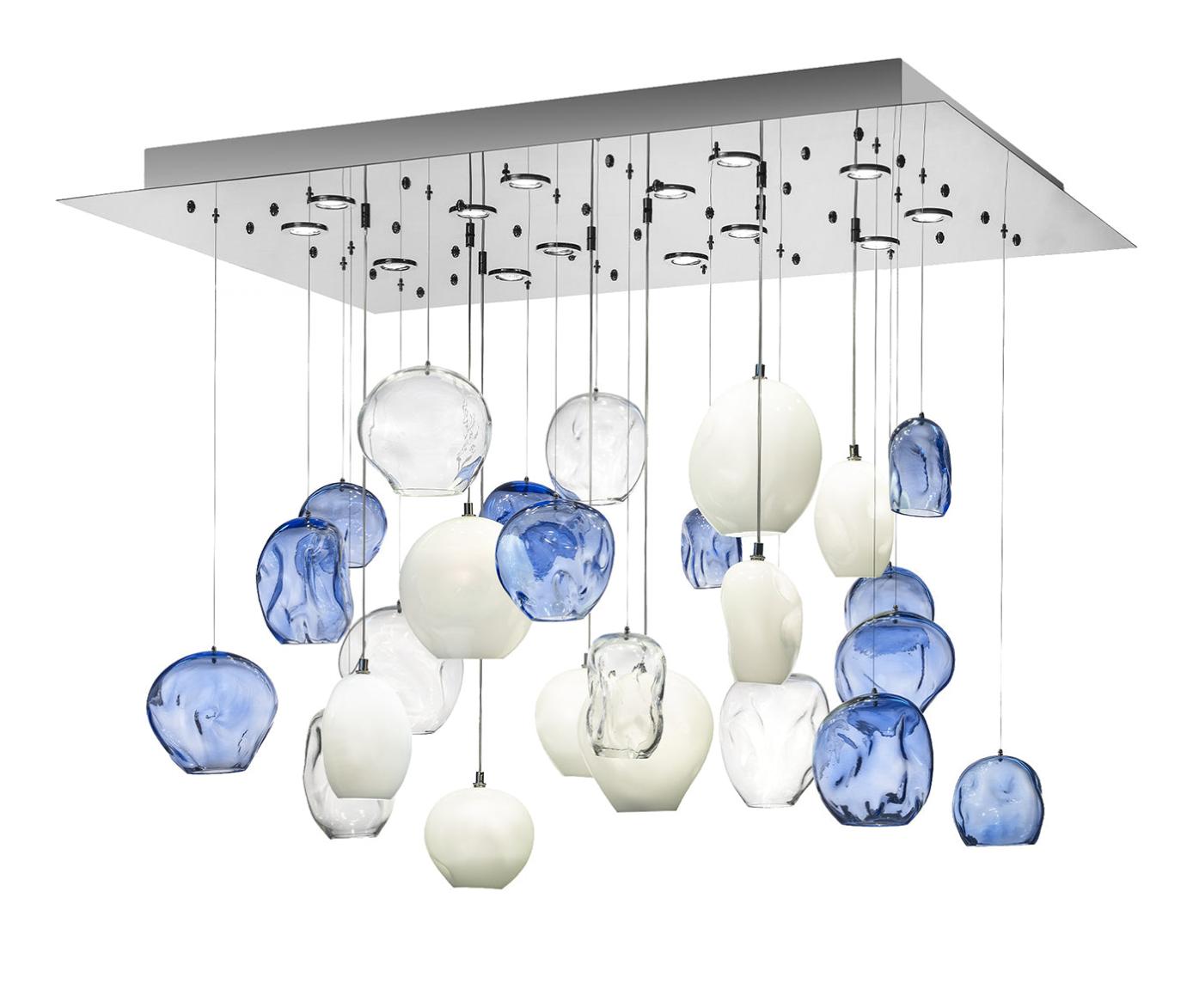 Blue Motion Murano glazen kroonluchter