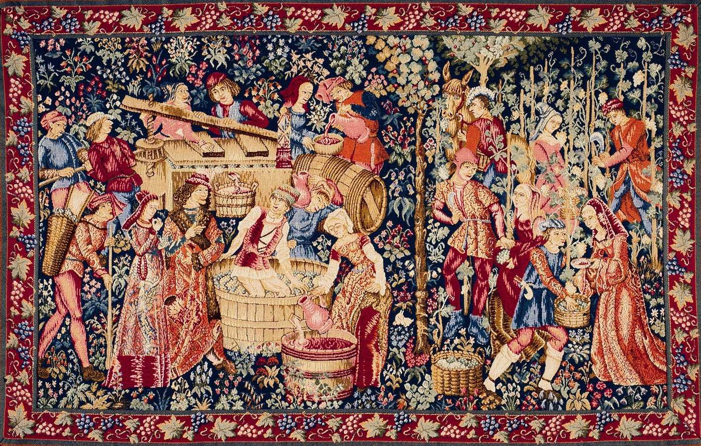 Tapisserie murale Récolte horizontale avec bordure