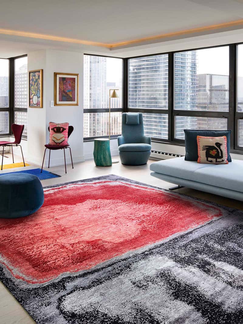 Tapis tissé main Red Silver | Taille: 274 × 365 cm